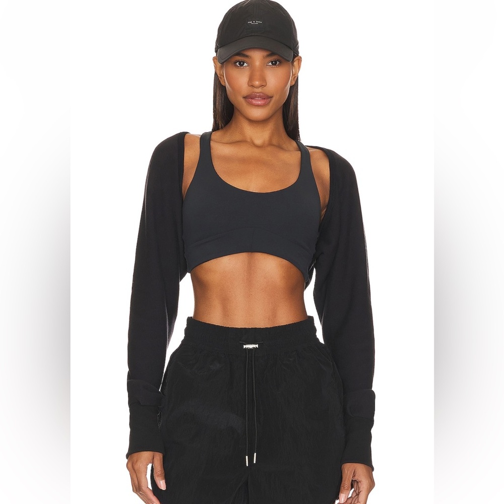 Revolve Strut-This The Shrug In Black Long Sleeve Sweater Crop Top Shirt XS